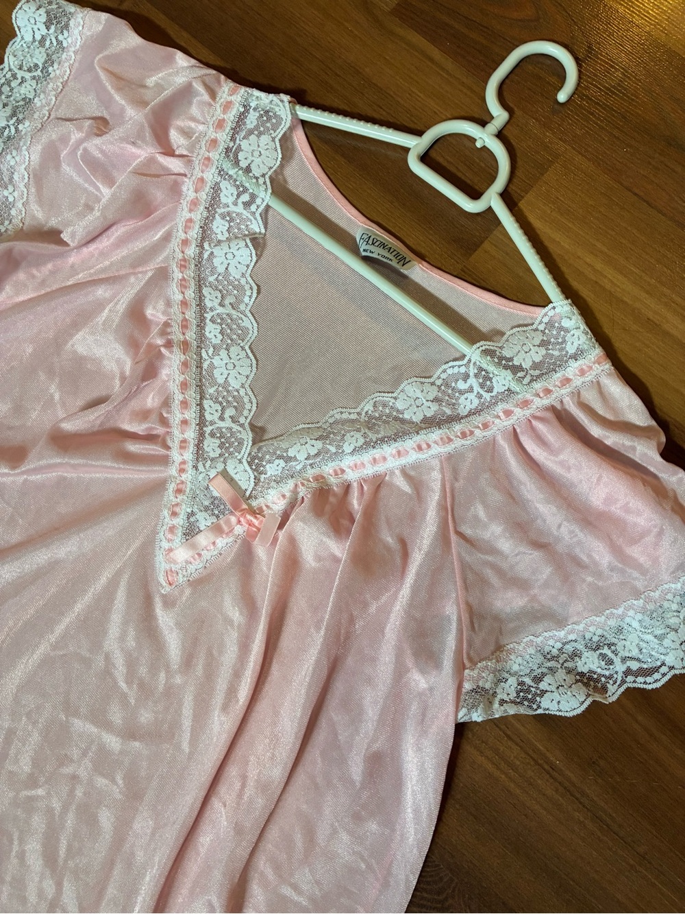 Vintage pink lace nightgown